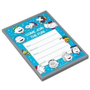 Hallmark Peanuts Snoopy Join the Fun Invitation RSVP Celebration Cards, 10 pcs